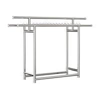 Portant à Vêtements Mobile Télescopique Démontable en Acier Inoxydable, Séchoir à Linge Pliable Intérieur/Extérieur, Tringle à Sécher Portable