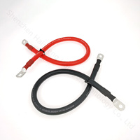 Kabel baterai Terminal cincin silikon fleksibel Marine 2/0 1/0 2 4 6 AWG kabel baterai tembaga timah dengan M8 Lugs