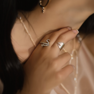 Fashion <b>Rings</b> 316L Stainless Steel PVD Gold Plating Heart Design Adjustable Size For Women And Girls - Product Image 3