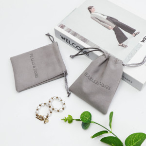 Bolsa Personalizada para Joyería, Bolsa de Almacenamiento para Aretes, Bolsa de Regalo Pequeña de Terciopelo con Cordón, Bolsa Protectora para Joyas - Product Image 1