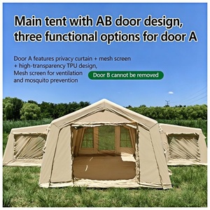Tente <span class=keywords><strong>gonflable</strong></span> modulaire à ailes de 18,16 m en coton TC 210g, abri de glamping quatre saisons imperméable avec colonnes d'air de 16 cm, lucarnes latérales - Product Image 6