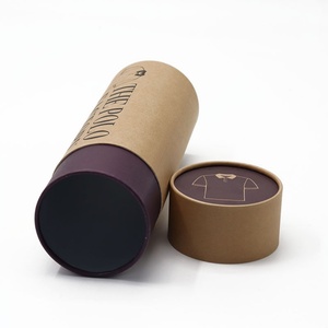 Recyclable Elegant Custom Logo Kraft Paper Tube Packaging for Polo Shirt <b>Garments</b> Short Sleeve Shirt Storage - Product Image 5