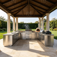 Sistema de Cocina Integrado para Exteriores de Primera Calidad, Gabinetes de Cocina Personalizados, Estructura de Acero Inoxidable y Aluminio, Fabricante OEM para Jardín y Patio