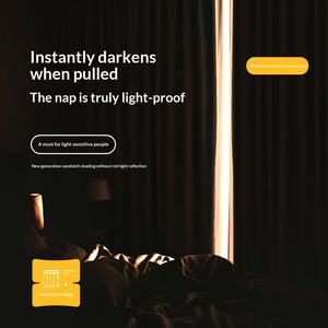 Tende a righe in ciniglia bifacciale Echo Echo, oscuranti al 100%, per camera da letto, stile moderno minimalista color crema, Shaoxing Keqiao - Product Image 4