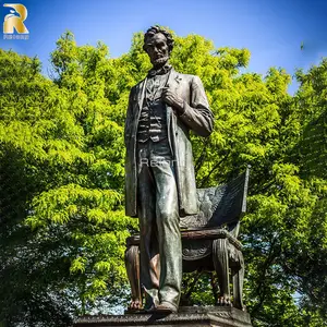 На заказ в натуральную величину, скульптура известного человека, бронзовая статуя Линкольна для мемориала
