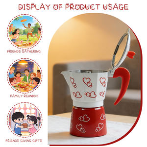 <span class=keywords><strong>Cafetera</strong></span> Moka <span class=keywords><strong>Roja</strong></span> Personalizada, <span class=keywords><strong>Cafetera</strong></span> Espresso Portátil Personalizada, <span class=keywords><strong>Cafetera</strong></span> Moka de Aluminio de 1, 2, 3, 6, 9 y 12 Tazas - Product Image 3