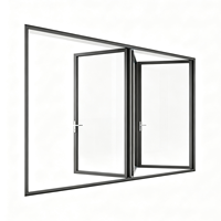 Porte pliante horizontale certifiée NFRC, double vitrage en verre trempé, cadre en alliage d'aluminium, portes pliantes pour maisons américaines
