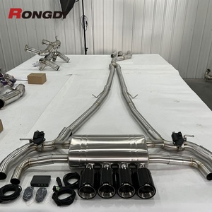 Nouvel échappement Valvetronic 540i à expédition rapide pour G30 B58 3.0T en acier inoxydable Catback noir brillant avec embouts en fibre de carbone - Product Image 4