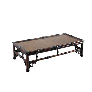 Chinese <b>Bamboo</b> Coffee <b>Table</b> Rattan Top Handmade Antique Style For Tea Or Living Room Use - Product Image 5