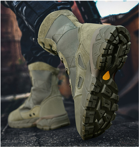 TSB1016 Light Weight <b>Hiking</b> Mounting Sports Ranger STock Wholesales Desert Anti Stab Dark Green Cow Leather Suede Desert <b>Boots</b> - Product Image 4