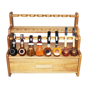 Support à pipes à 3 niveaux Xiaoxiong Juglans Regia, <span class=keywords><strong>en</strong></span> <span class=keywords><strong>bois</strong></span> massif, support pour pipes à tabac, présentoir de luxe pour bureau, vente <span class=keywords><strong>en</strong></span> gros OEM - Product Image 3