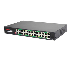 Commutateur PoE AI 24 ports 10/100M + 2 ports Uplink RJ45 10/100/1000M + 1 port fibre SFP 1000M - Product Image 1