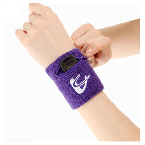 Kunden spezifische Stickerei Erwachsene Unisex Kein <span class=keywords><strong>Minimum</strong></span> Terry Handtuch Baumwolle Brieftasche Armband Schweiß band Mit Reiß verschluss tasche - Product Image 1