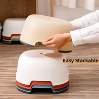 Tabouret marchepied en plastique grande taille, antidérapant, empilable, en PP, pour salle de bain, cuisine, chambre, usage domestique - Offre Spéciale