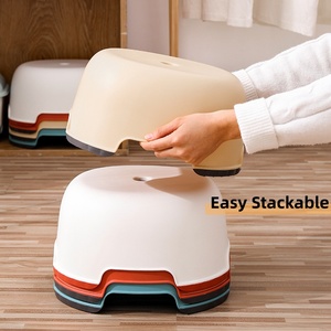 Taburete de Plástico Grande en Oferta, Diseño Apilable Antideslizante, Material PP para <span class=keywords><strong>Baño</strong></span>, Cocina, Dormitorio y Uso Doméstico - Product Image 3