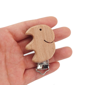 Оптовая продажа, экологичный держатель для соски для новорожденных, пустышка, Детская пустышка, цепочка, слон, деревянный зажим - Product Image 3