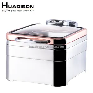 Huadison catering supplies banquet equipment stainless steel products 4l electric catering chafing dish for hotel wedding