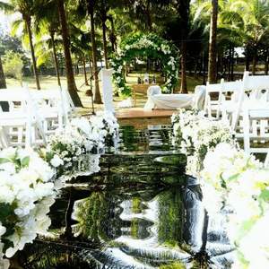 Fournitures de concert miroir cadre en métal doré événement verre trempé plate-forme de scène de mariage ronde - Product Image 2