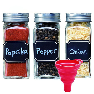 Barattolo <span class=keywords><strong>per</strong></span> <span class=keywords><strong>Spezie</strong></span> in Vetro Quadrato da 120ml con Coperchio Dosatore ed Etichetta - Product Image 3