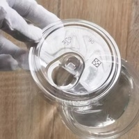 Couvre-gobelets jetables transparents en plastique pour animaux de compagnie, 90/98 mm, sans paille, vente en gros