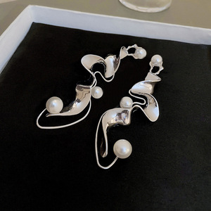 Orecchini Pendenti a Forma di Spirale Irregolare per Donne, Accessori per Orecchie Semplici e alla Moda per Uso Quotidiano - Product Image 2