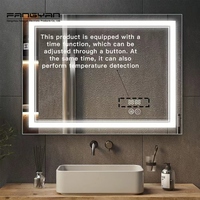 Specchio LED Intelligente con Dimmer CCT, Interruttore Touch, 12V 5A, 2 Pulsanti, Display Ora e Temperatura con Memoria per Specchi da Bagno di Alta Gamma