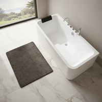 Baignoire de Luxe Moderne Écologique en Acrylique Autoportante avec Massage et Hydromassage, Forme Rectangulaire, Accessoire de Vidange Inclus
