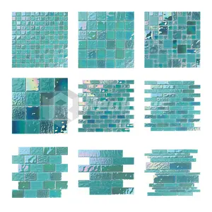Realgres giá thấp màu xanh hải quân khảm hồ bơi Gạch Mosaic Thủy Tinh với giấy chứng nhận CE