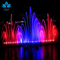 Fontaine musicale et lumineuse DEWY pour extérieur, en acier inoxydable, avec éclairage RGB, design moderne, pour aménagement paysager urbain et projets municipaux