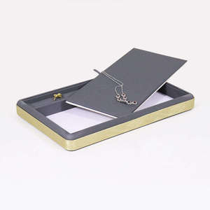 Luxury Stackable Jewellery Display Trays Display Ring Earrings <b>Bracelet</b> Necklace Pu <b>Leather</b> Jewelry Tray - Product Image 4