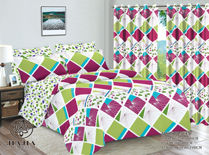 Lenzuola JiaJia con Tende, Misura King Size, Lenzuolo Piatto in Cotone con Tende Coordinate <span class=keywords><strong>per</strong></span> Soggiorno, Drap De Lit 3 Posti - Product Image 3