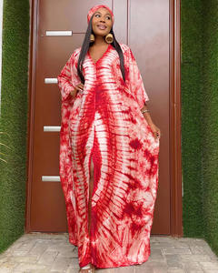 N069 Ethnic Vintage Burqa Dress Summer Plus Size African American Dress Breathable Kaftan Robe with Scarf Print Long <strong>Dashiki</strong> - Product Image 6