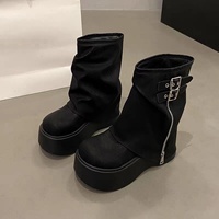 Bottes tube pour femme, Nouveauté automne 2026, Bottines à plateforme robuste, style Martin, douces et cool, souples, rehaussantes, à enfiler, tendance
