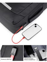 Sac à dos d'affaires personnalisable en stock, 15,6 pouces, pour ordinateur portable, école, polyester enduit de PU, imperméable, grande capacité, avec USB