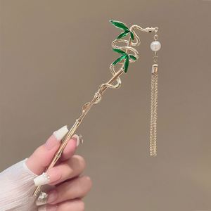 Horquilla de pelo serpentina con perlas y borlas, estilo antiguo Hanfu, hecha a mano, accesorios para el cabello - Product Image 3