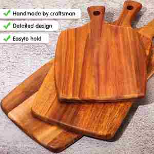 Wholesale Factory Custom Eco-Friendly Durable Natural Wood <b>Kitchen</b> Chopping Blocks Square Rectangle Shapes Stock MOQ 10 Pieces - Product Image 2
