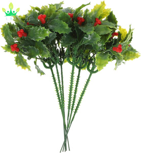 מלאכותי חג המולד בוש צ 'כי הולי עוזב פירות יער חג המולד סידור מלאכה חתונה - Product Image 1