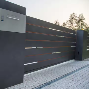 Puerta de Aluminio de Diseño <span class=keywords><strong>para</strong></span> Valla de Granja, Puerta Corredera Frontal de Lujo <span class=keywords><strong>para</strong></span> Casa Grande en Guangdong, con Luz - Product Image 6