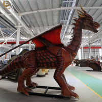 CCAD47 Zigong dragon de western rouge robotique dragon volant animatronique pour parc d'attractions