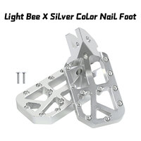 Repose-pieds larges en aluminium CNC argenté avec boulons en titane pour Surron Light Bee X LBX Segway X260 X160 – Amélioration pour moto tout-terrain électrique et vélo électrique