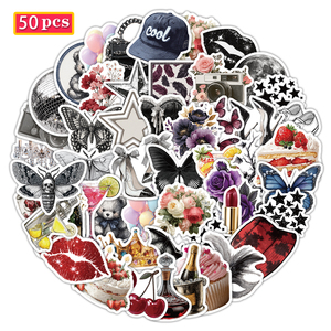 50 Piezas/Bolsa <span class=keywords><strong>de</strong></span> Pegatinas Decorativas <span class=keywords><strong>para</strong></span> Fiestas <span class=keywords><strong>de</strong></span> <span class=keywords><strong>Niñas</strong></span>, Impresas Personalizadas, <span class=keywords><strong>de</strong></span> Vinilo, con Corte Troquelado, Acabado Mate, Resistentes al Agua y Ecológicas - Product Image 5
