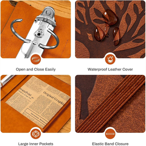 2025 Chất Lượng Cao PU Sinh Viên Da <span class=keywords><strong>3</strong></span>-<span class=keywords><strong>Ring</strong></span> Chất Kết Dính Phù Hợp Vòng Mềm Bìa Loose-Leaf Chất Kết Dính Lưu Trữ Thư Mục Tập Tin - Product Image 4