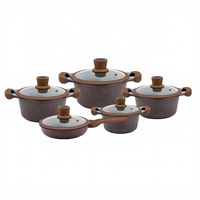 Ensemble de casseroles en granit de haute qualité pour la cuisine, ustensiles de cuisine antiadhésifs en marbre, aluminium et céramique, ensemble de casseroles de cuisine en gros