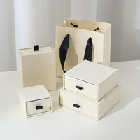 Inventaire papier coulissant carton emballage de cadeau Logo personnalisé imprimé tiroir boîte à bijoux boucle d'oreille bracelet boîte à bague