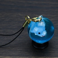 Porte-clés flottant en forme de dauphin liquide, acrylique, aqua lava flow, bulle d'aquarium, mini globe à neige, porte-clés, boule de neige d'eau, porte-clés