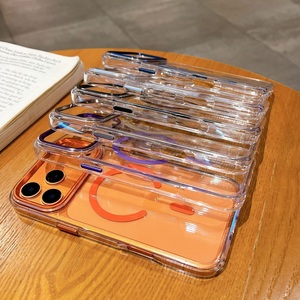 เคสโทรศัพท์แบบใสกันลื่น รองรับการชาร์จไร้สาย สำหรับ iPhone 17 Air 13 14 15 16 Pro Max  วัสดุ TPU+PC  แม่เหล็กแรงสูง  ฝาหลังโปร่งใส - Product Image 5