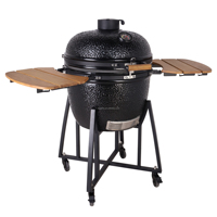 Barbecue Kamado SEB 23,5 pouces en céramique noire, fumoir au charbon de bois pour extérieur, vente en gros d'usine OEM, ISO 9001, faible MOQ
