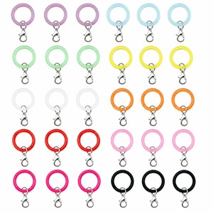 Clear Silicone Ring Lobster Claw <strong>Keychain</strong> Pendant Bead Toy DIY Accessory Umbrella Clasp Bag Charm Key Ring - Product Image 5