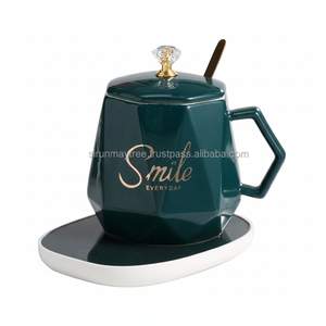 Custom Personalized Birthday Gift <b>Set</b> 55 Automatic Heating Glass Thermostatic Electric Black Warmer <b>Mug</b> Coffee Tea USB <b>Set</b> - Product Image 1