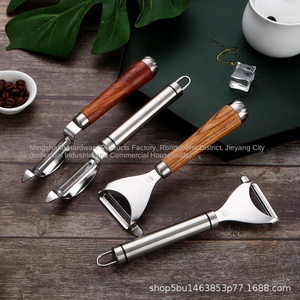 <span class=keywords><strong>Cuchillo</strong></span> pelador manual de acero inoxidable 304 con mango de madera para <span class=keywords><strong>verduras</strong></span> y frutas, herramienta de cocina al por mayor - Product Image 3